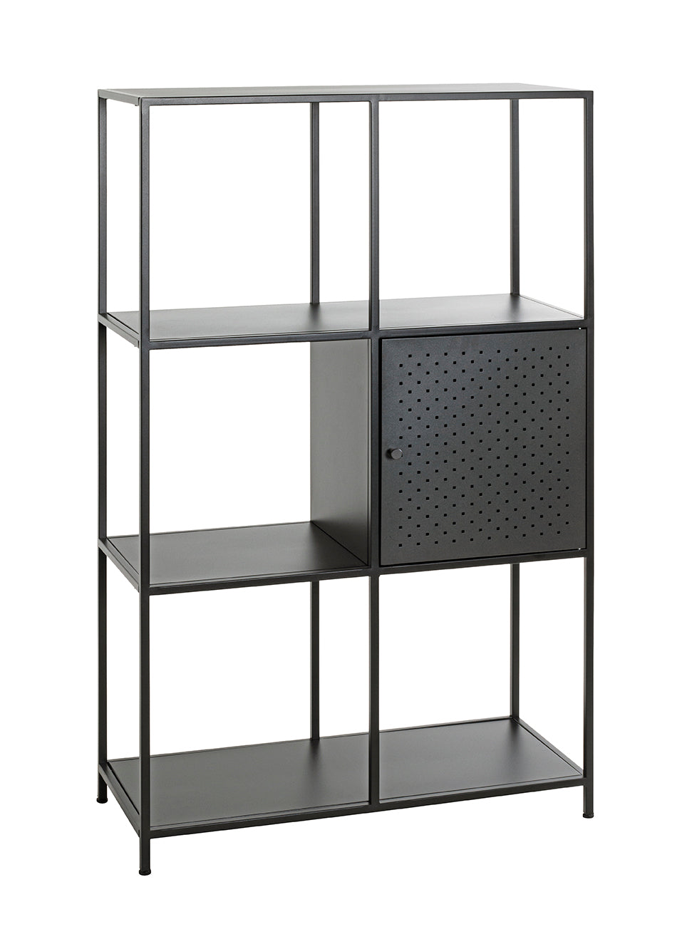 HAKU Möbel Regal aus Metall Kippschutz in Schwarz 80 x 37 x 134 cm
