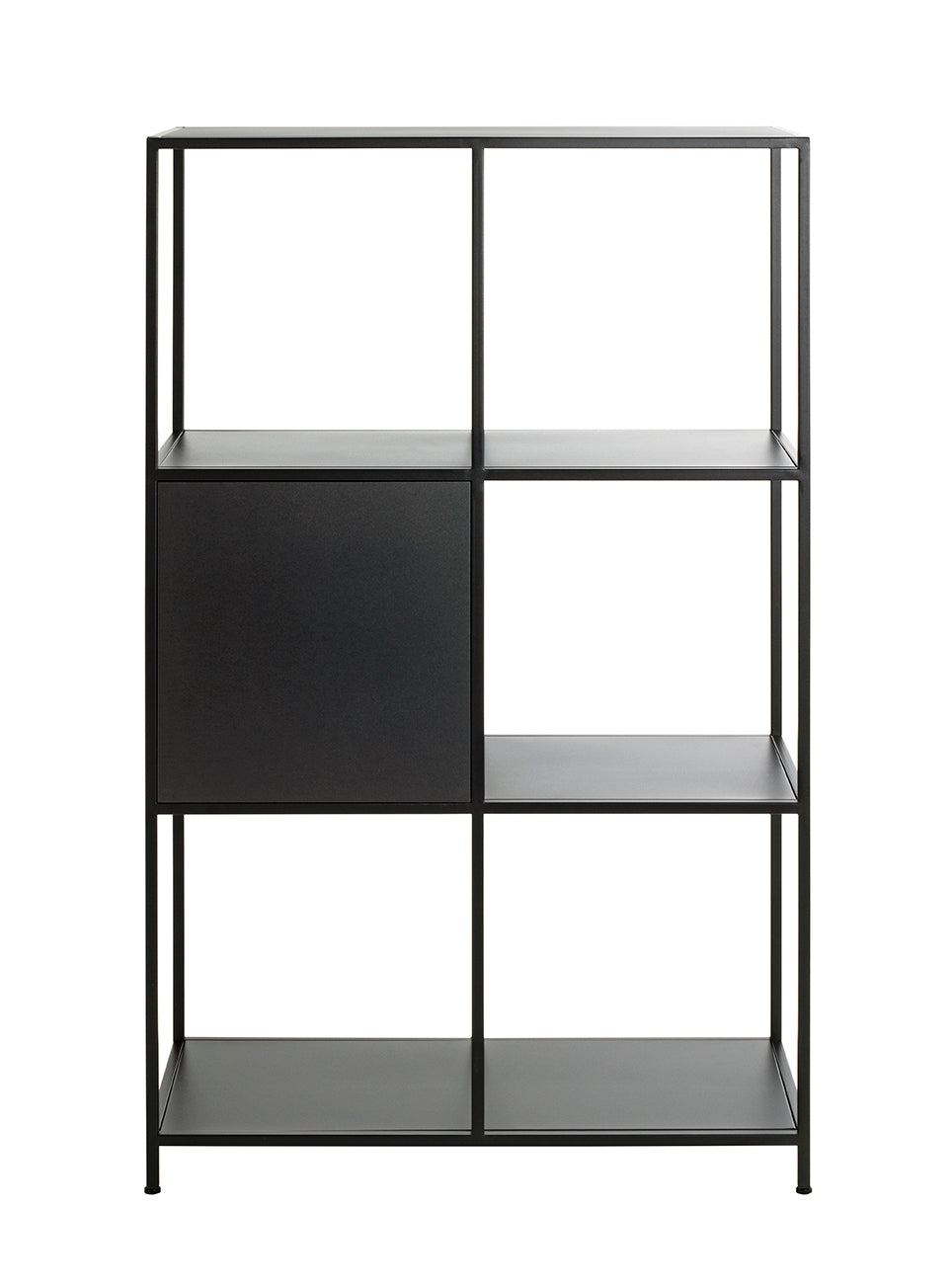 HAKU Möbel Regal aus Metall Kippschutz in Schwarz 80 x 37 x 134 cm