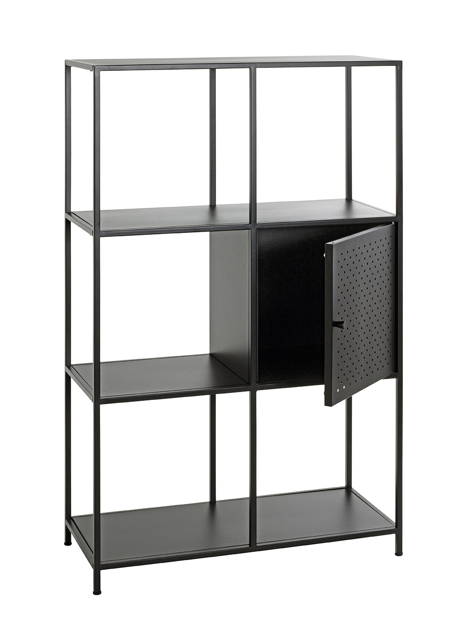 HAKU Möbel Regal aus Metall Kippschutz in Schwarz 80 x 37 x 134 cm