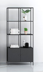 HAKU Möbel Regal aus Metall Kippschutz in Schwarz 80 x 37 x 176 cm