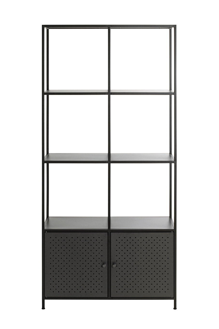 HAKU Möbel Regal aus Metall Kippschutz in Schwarz 80 x 37 x 176 cm