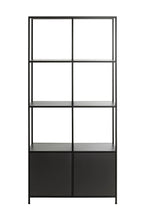 HAKU Möbel Regal aus Metall Kippschutz in Schwarz 80 x 37 x 176 cm