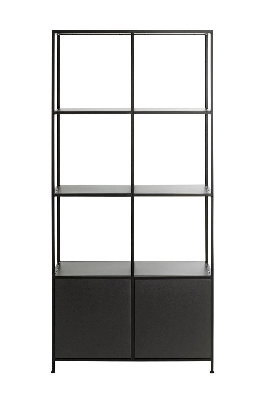 HAKU Möbel Regal aus Metall Kippschutz in Schwarz 80 x 37 x 176 cm
