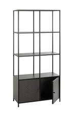 HAKU Möbel Regal aus Metall Kippschutz in Schwarz 80 x 37 x 176 cm