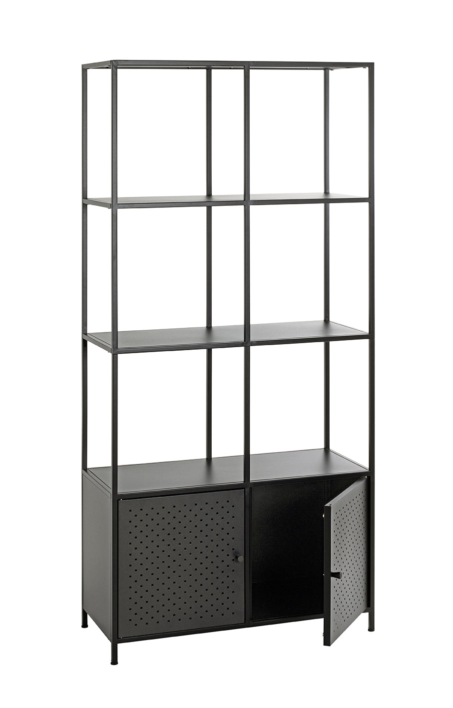 HAKU Möbel Regal aus Metall Kippschutz in Schwarz 80 x 37 x 176 cm