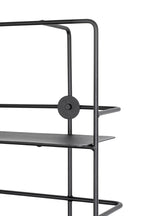 HAKU Möbel Wandregal aus Metall in Schwarz 53 x 14 x 56 cm