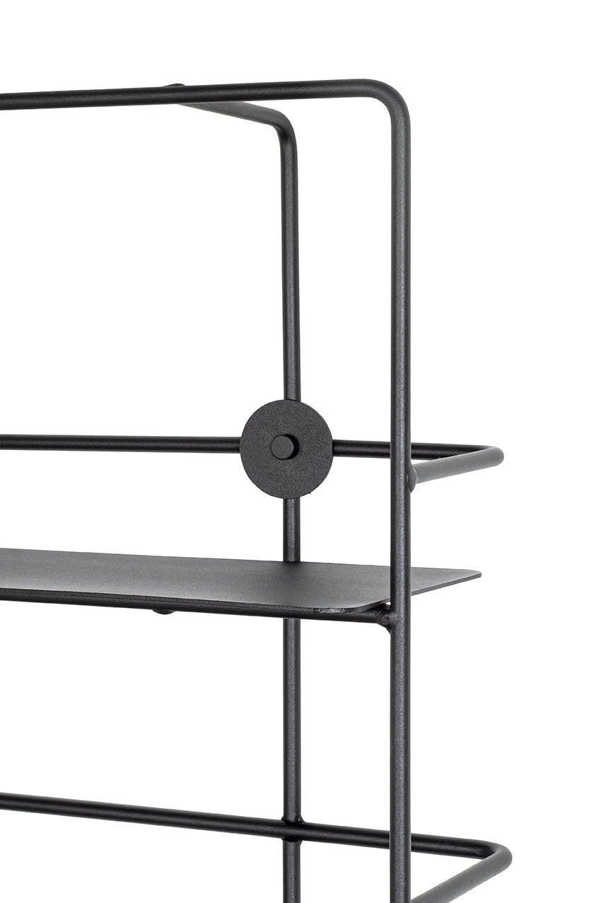 HAKU Möbel Wandregal aus Metall in Schwarz 53 x 14 x 56 cm