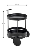 HAKU Möbel Servierwagen aus Metall 42 x 62 cm in Schwarz