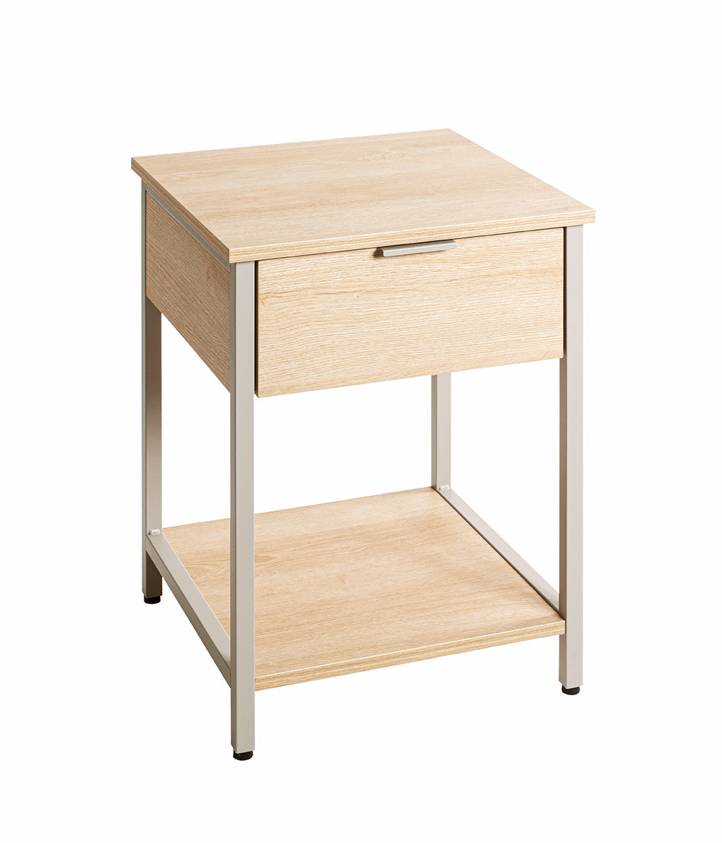 HAKU Möbel Beistelltisch aus Holzwerkstoff Füsse höhenverstellbar in Eiche, Grau (Eiche natur, Kaschmirgrau)