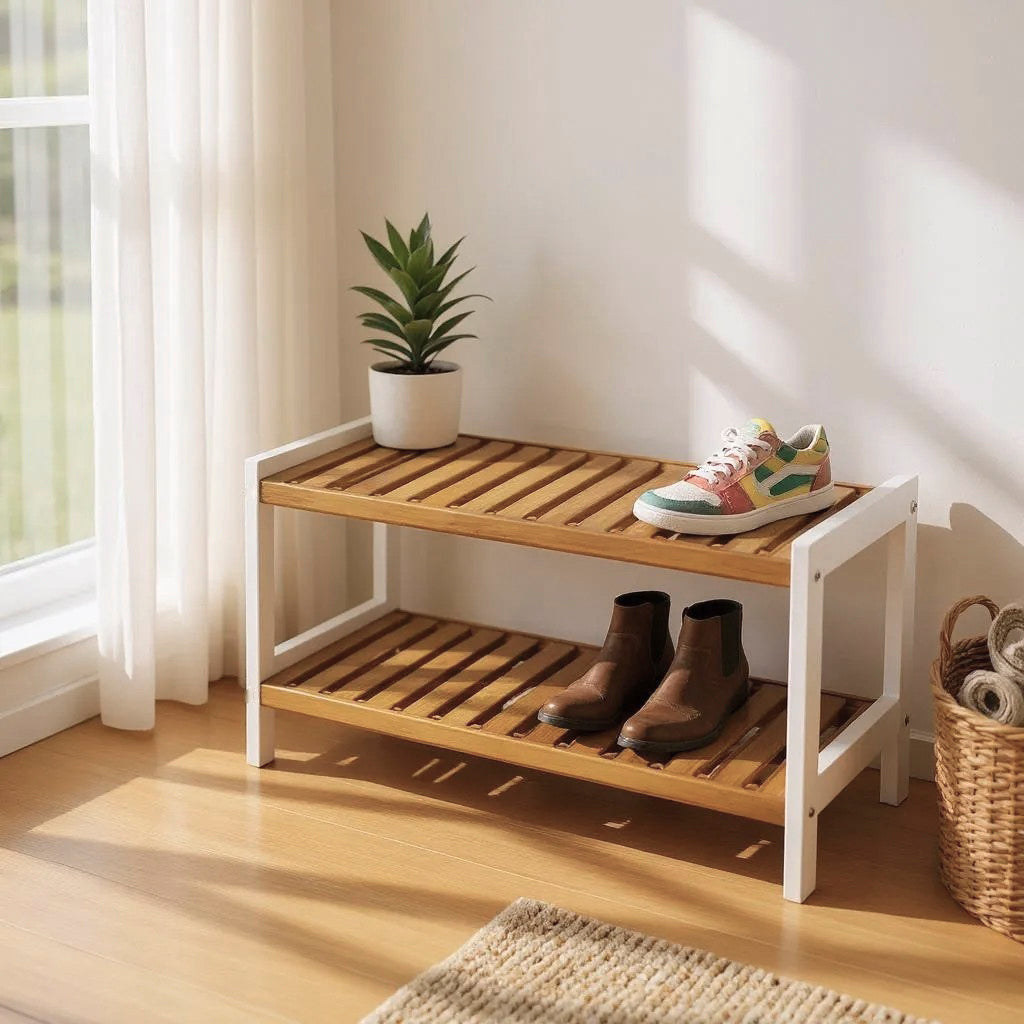 HAKU Möbel Schuhregal aus Bambus in Braun, 70 x 26 cm, H 34 cm