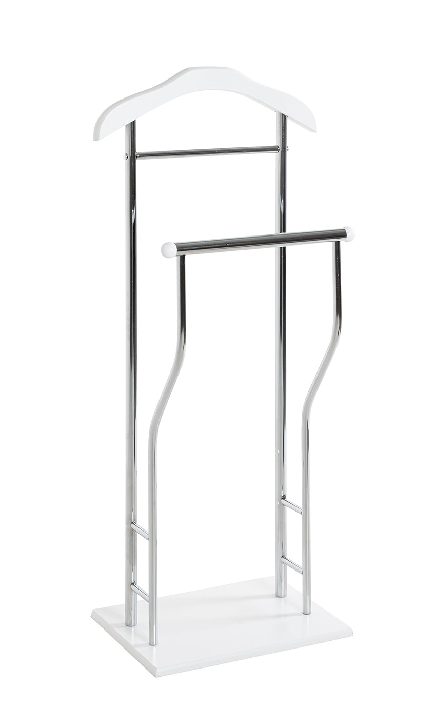 HAKU Möbel Herrendiener aus Metall in Silber in Chrom, Weiss