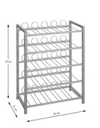 HAKU Möbel Flaschenregal aus Metall in Grau 54 x 31 x 76 cm