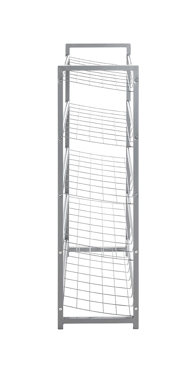 HAKU Möbel Schuhregal aus Metall in Grau 80 x 30 x 106 cm