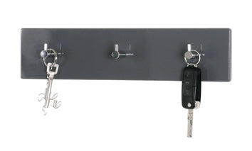 HAKU Möbel Garderobenleiste aus MDF B 34-57 cm H 8 cm, 34 x 5 cm, H 8 cm in Chrom, Grau