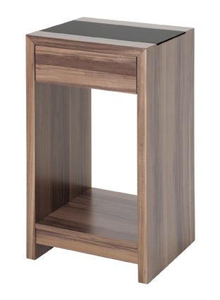 HAKU Möbel Beistelltisch aus MDF mit Glas in Braun