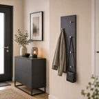 HAKU Möbel Wandgarderobe aus MDF 80 x 6 x 30 cm in Chrom, Granitoptik