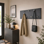 HAKU Möbel Wandgarderobe aus MDF 80 x 6 x 30 cm in Chrom, Granitoptik