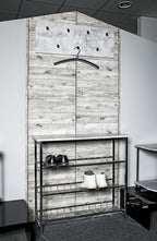 HAKU Möbel Wandgarderobe aus MDF 80 x 6 x 30 cm in Betonoptik, Chrom