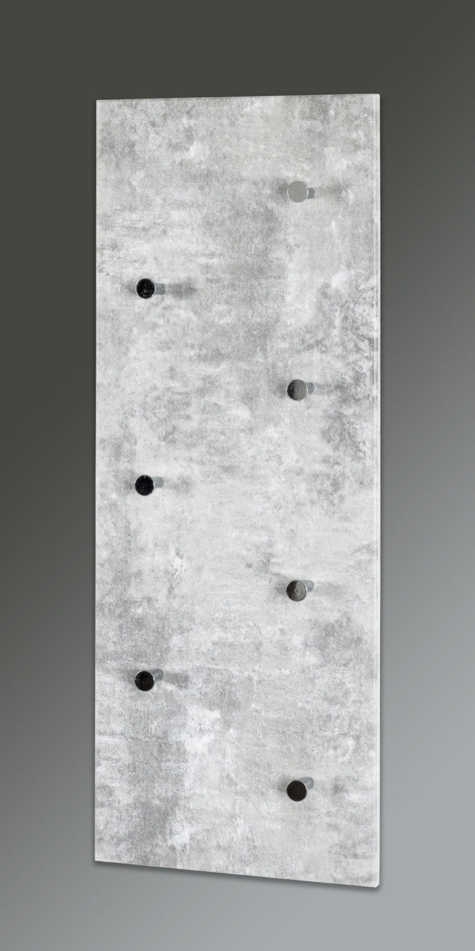 HAKU Möbel Wandgarderobe aus MDF 80 x 6 x 30 cm in Betonoptik, Chrom
