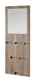 HAKU Möbel Wandgarderobe aus MDF mit Spiegel in Braun 30 x 6 x 80 cm