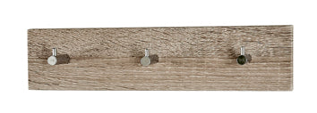 HAKU Möbel Garderobenleiste aus MDF B 34-57 cm H 8 cm, 34 x 5 cm, H 8 cm in Chrom, Eiche trüffel