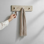 HAKU Möbel Garderobenleiste aus MDF B 34-57 cm H 8 cm, 34 x 5 cm, H 8 cm in Chrom, Eiche trüffel