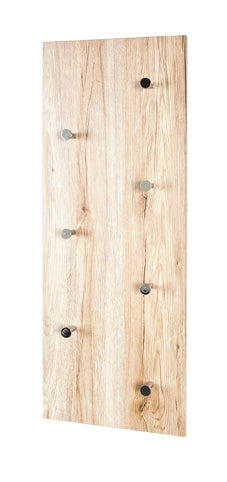 HAKU Möbel Wandgarderobe aus MDF 80 x 6 x 30 cm in Chrom, Eiche San Remo