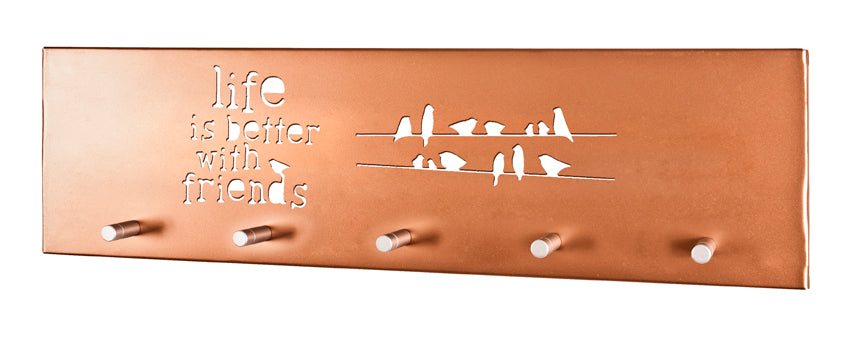 HAKU Möbel Garderobenleiste aus Metall Motiv Schriftzug in Kupfer
