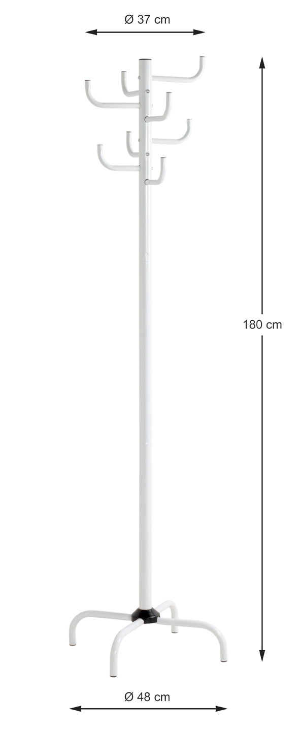 HAKU Möbel Garderobenständer aus Metall in Weiss 37 x 180 cm