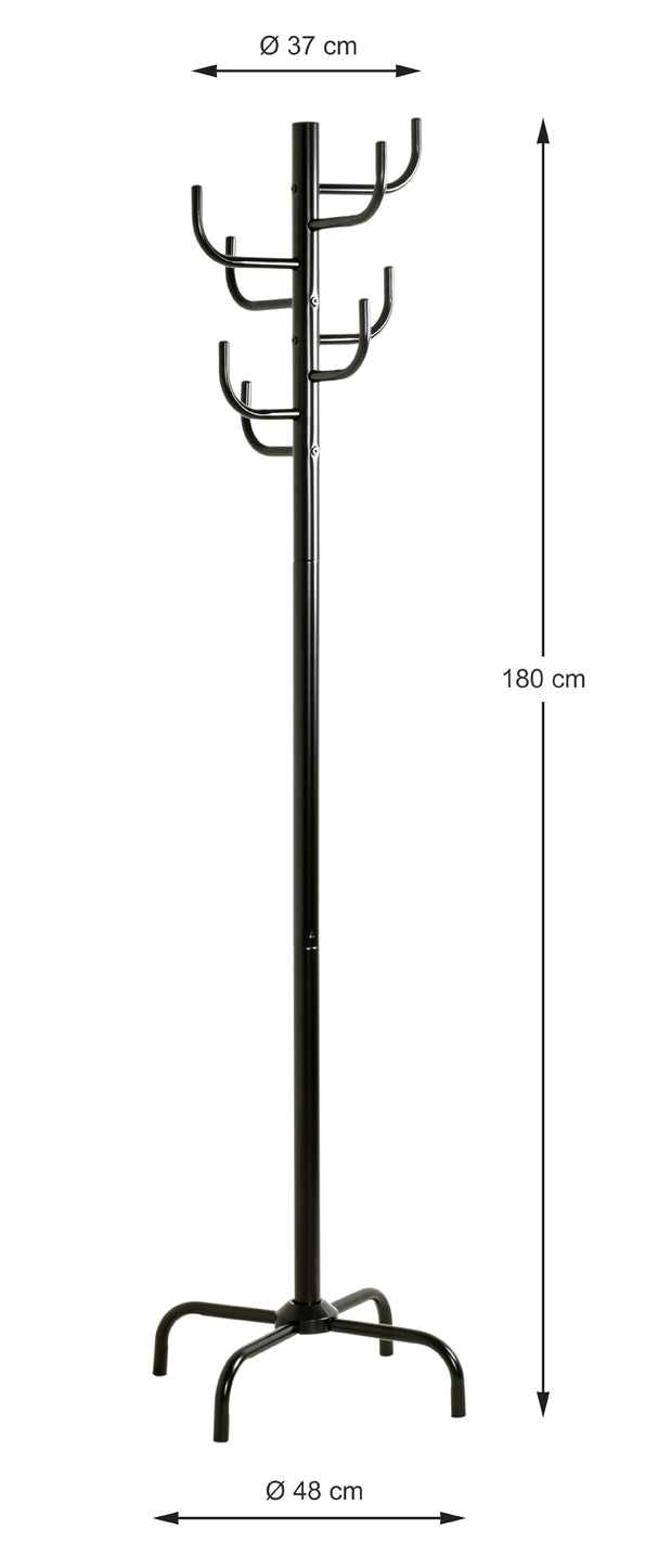 HAKU Möbel Garderobenständer aus Metall 37 x 180 cm in Schwarz
