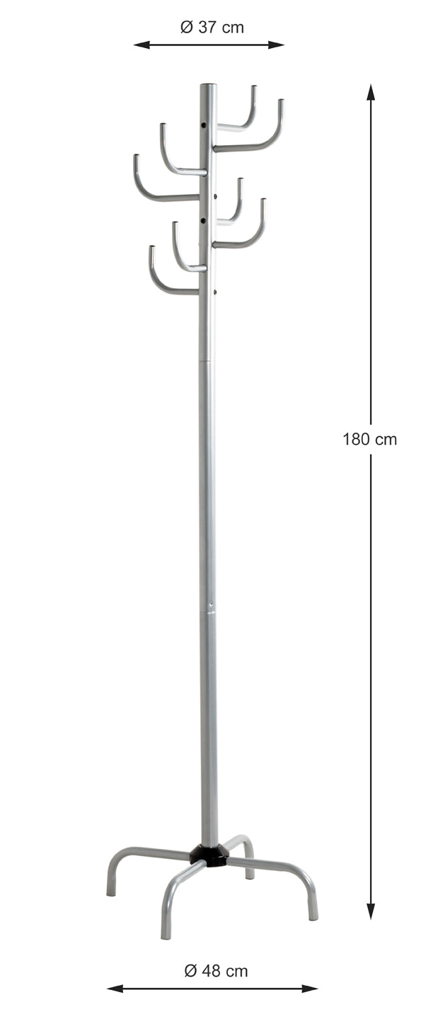 HAKU Möbel Garderobenständer aus Metall in Grau 37 x 180 cm