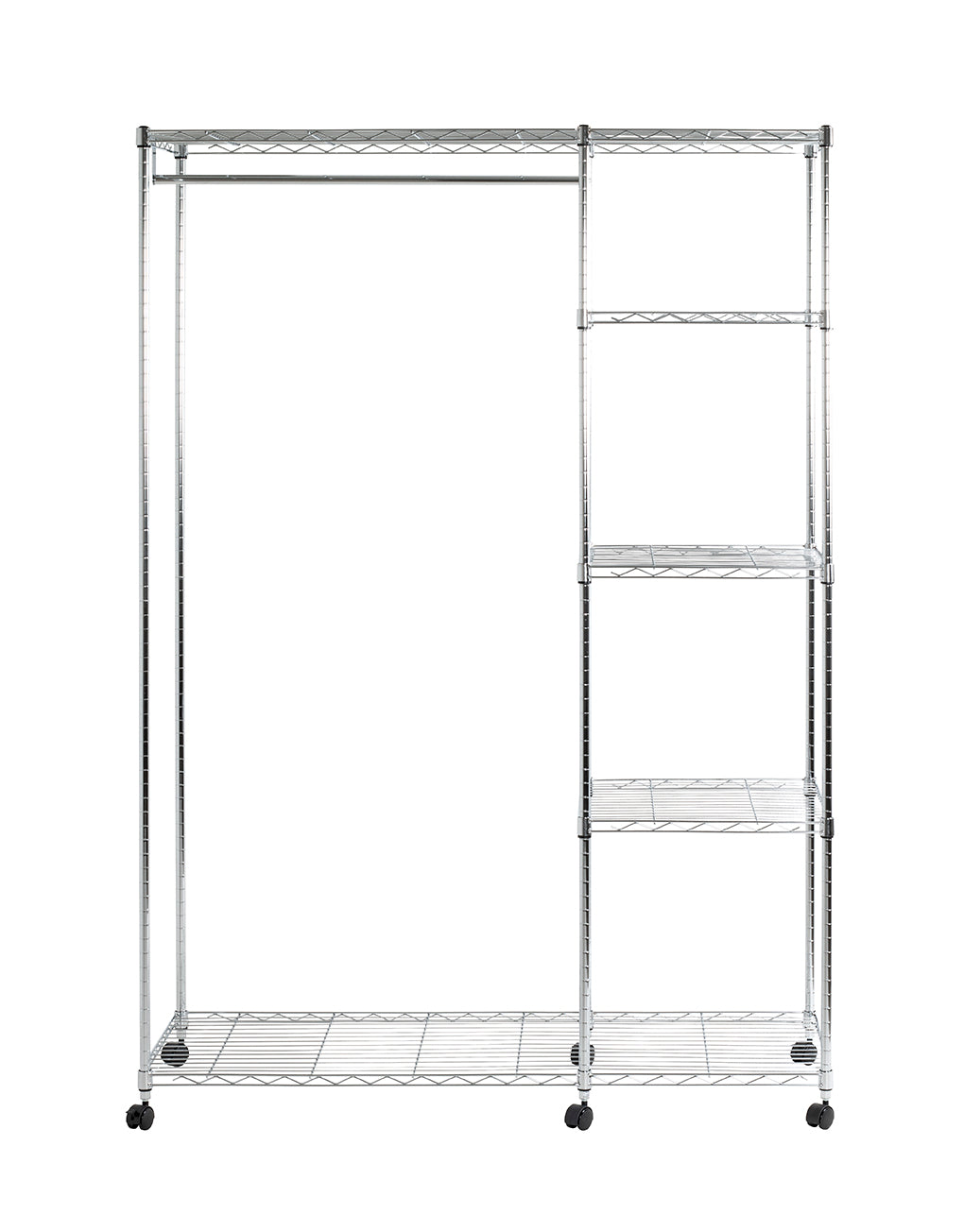 HAKU Möbel Rollgarderobe aus Metall höhenverstellbar in Silber