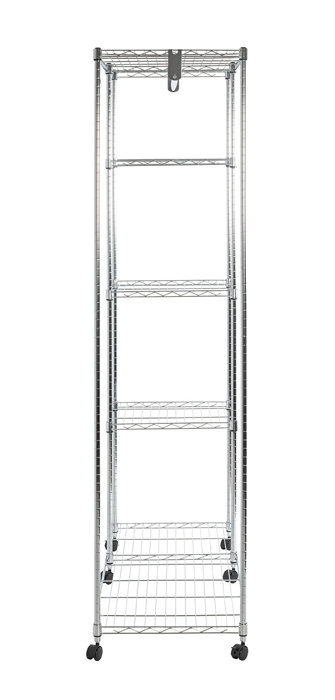HAKU Möbel Rollgarderobe aus Metall höhenverstellbar in Silber