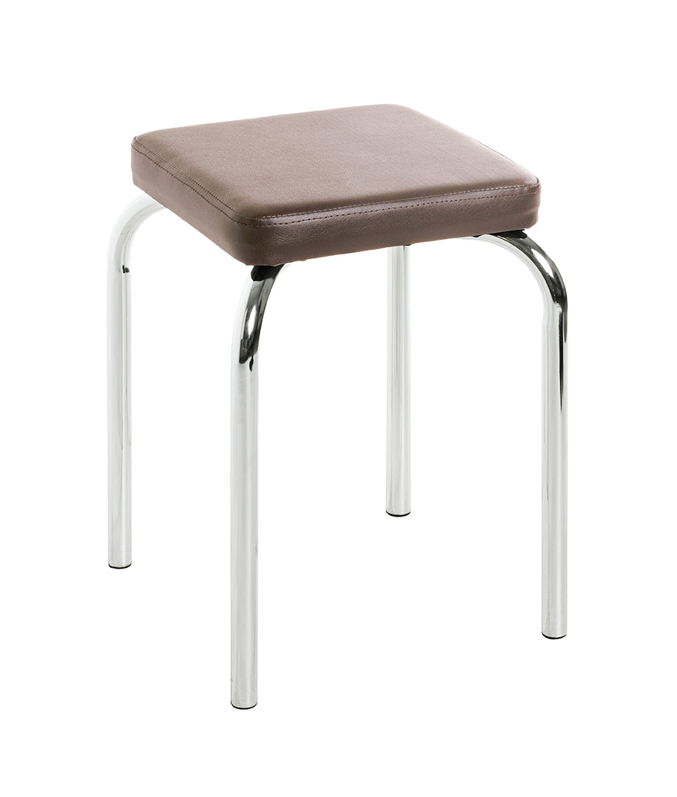HAKU Möbel Stapelhocker aus Textil gepolstert 34 x 34 x 49 cm in Braun, Chrom