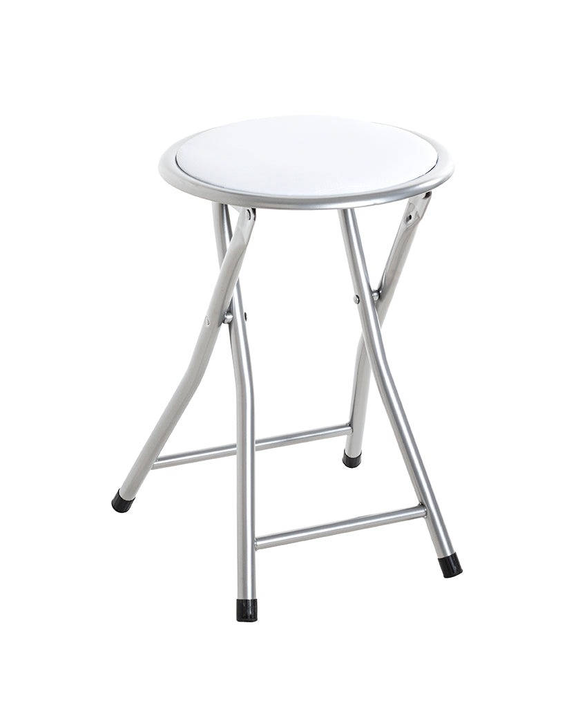HAKU Möbel Klapphocker aus Textil gepolstert in Alu, Weiss