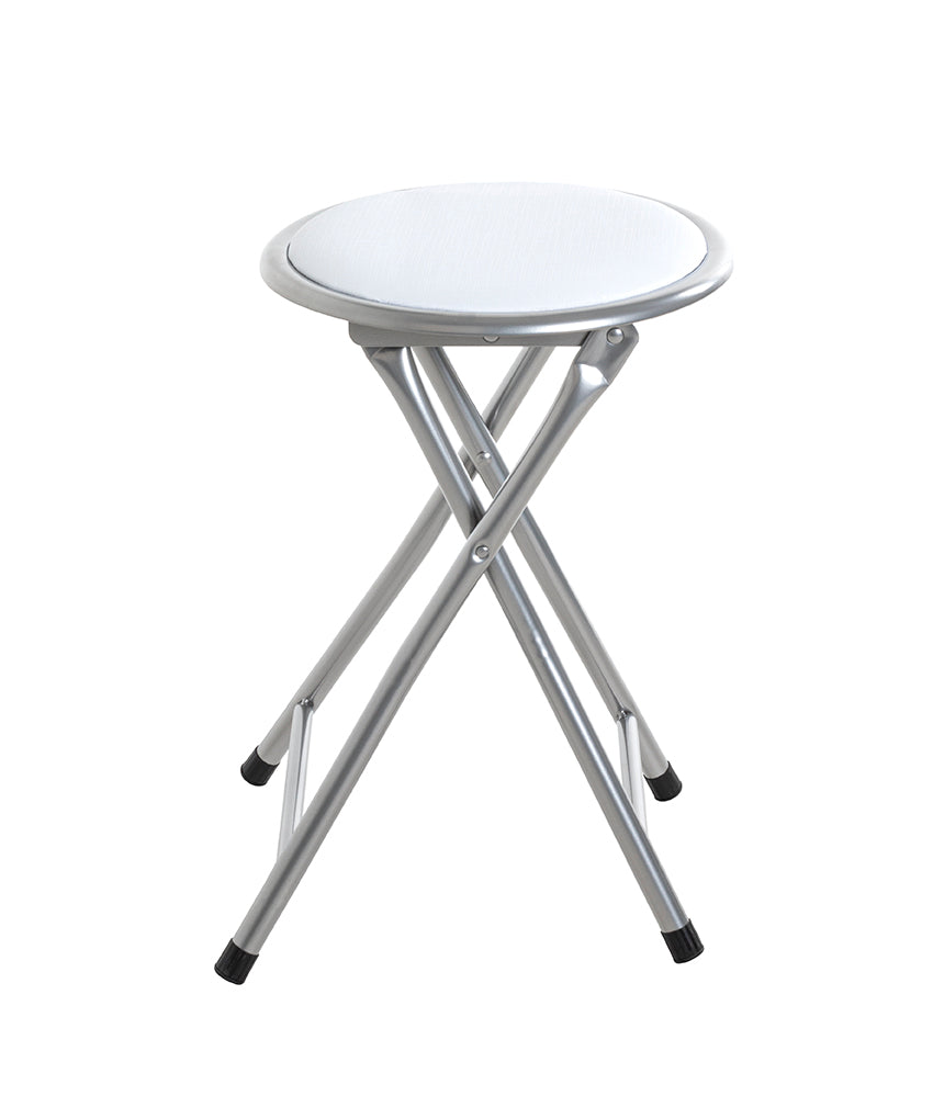 HAKU Möbel Klapphocker aus Textil gepolstert in Alu, Weiss