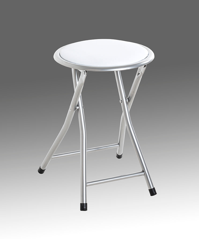 HAKU Möbel Klapphocker aus Textil gepolstert in Alu, Weiss