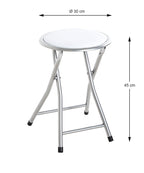 HAKU Möbel Klapphocker aus Textil gepolstert in Alu, Weiss