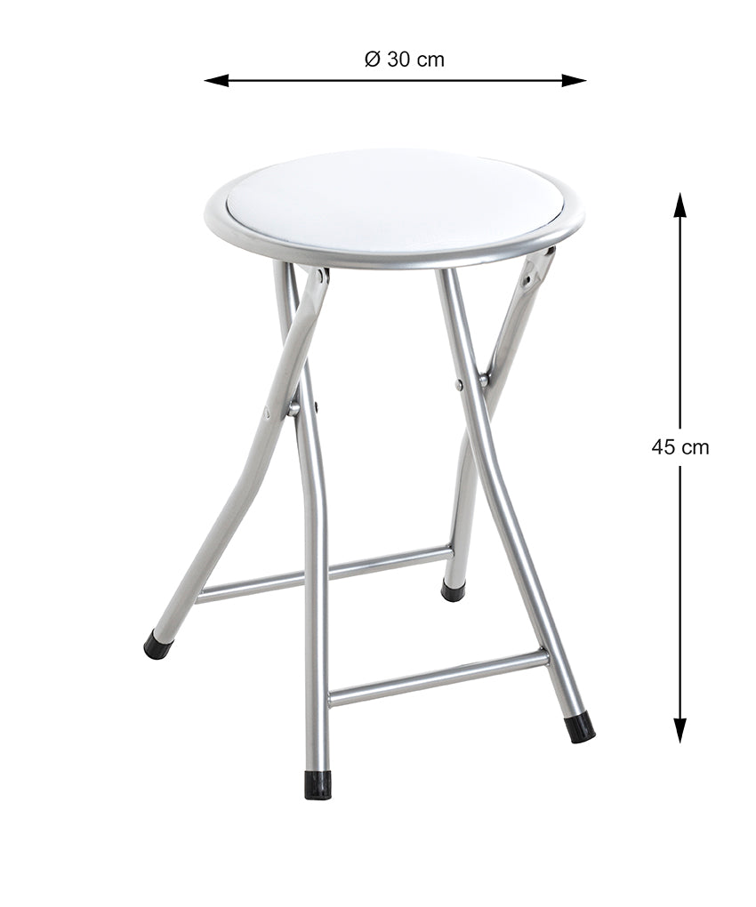 HAKU Möbel Klapphocker aus Textil gepolstert in Alu, Weiss