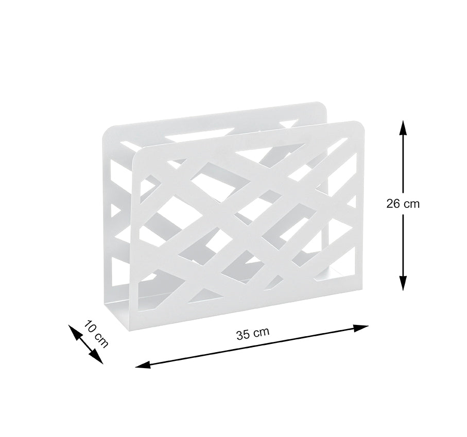 HAKU Möbel Zeitungsständer aus Metall 35 x 10 x 26 cm in Weiss
