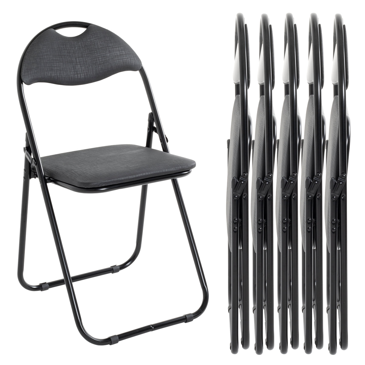 HAKU Möbel Klappstuhl aus Metall klappbar in Schwarz