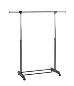 HAKU Möbel Rollgarderobe aus Metall höhenverstellbar in Schwarz