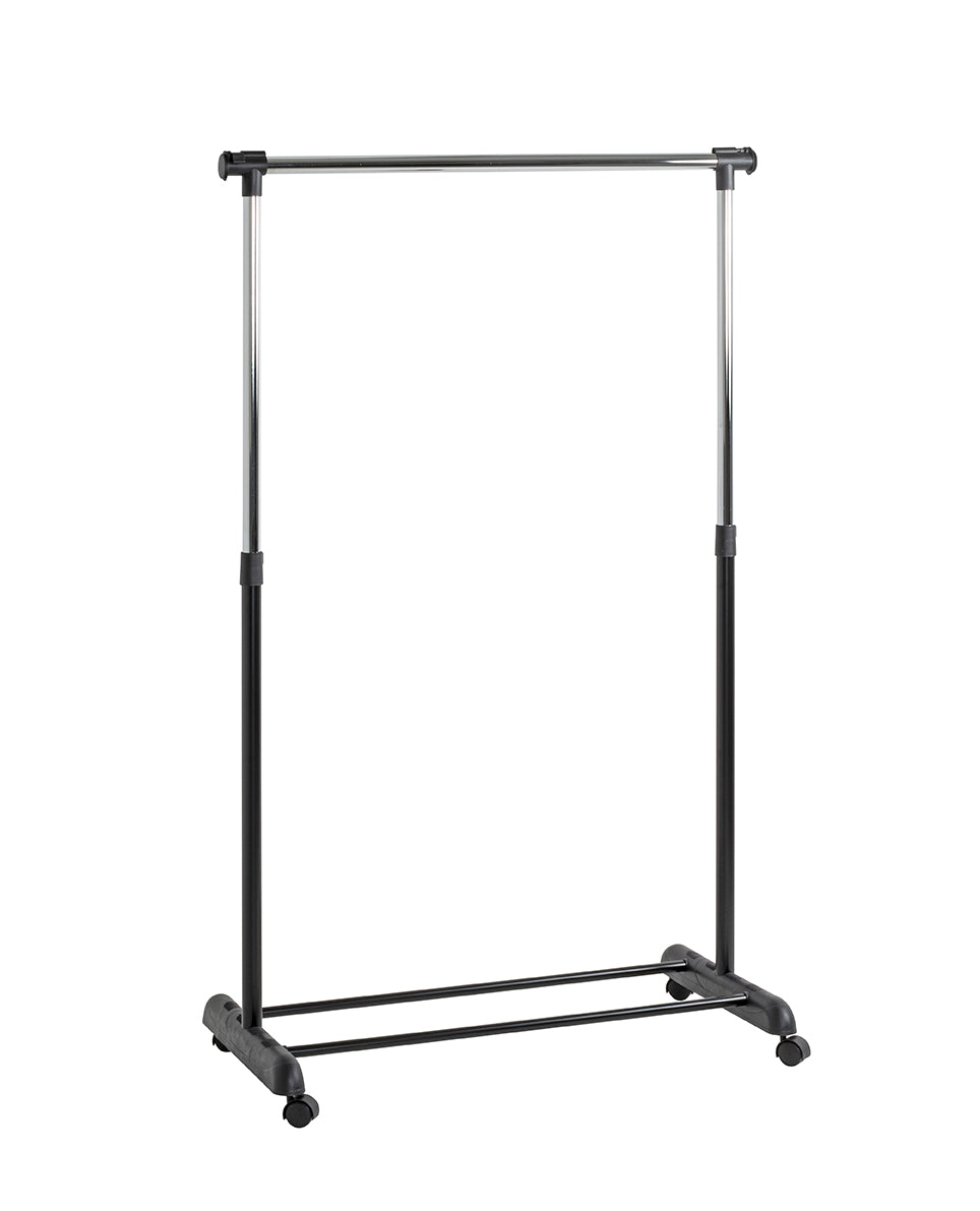 HAKU Möbel Rollgarderobe aus Metall höhenverstellbar in Schwarz
