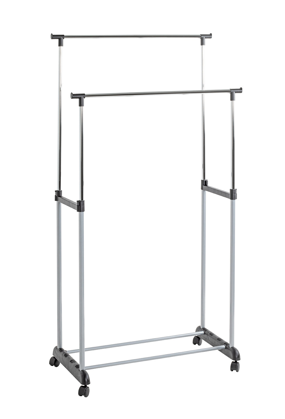 HAKU Möbel Rollgarderobe aus Metall höhenverstellbar in Grau