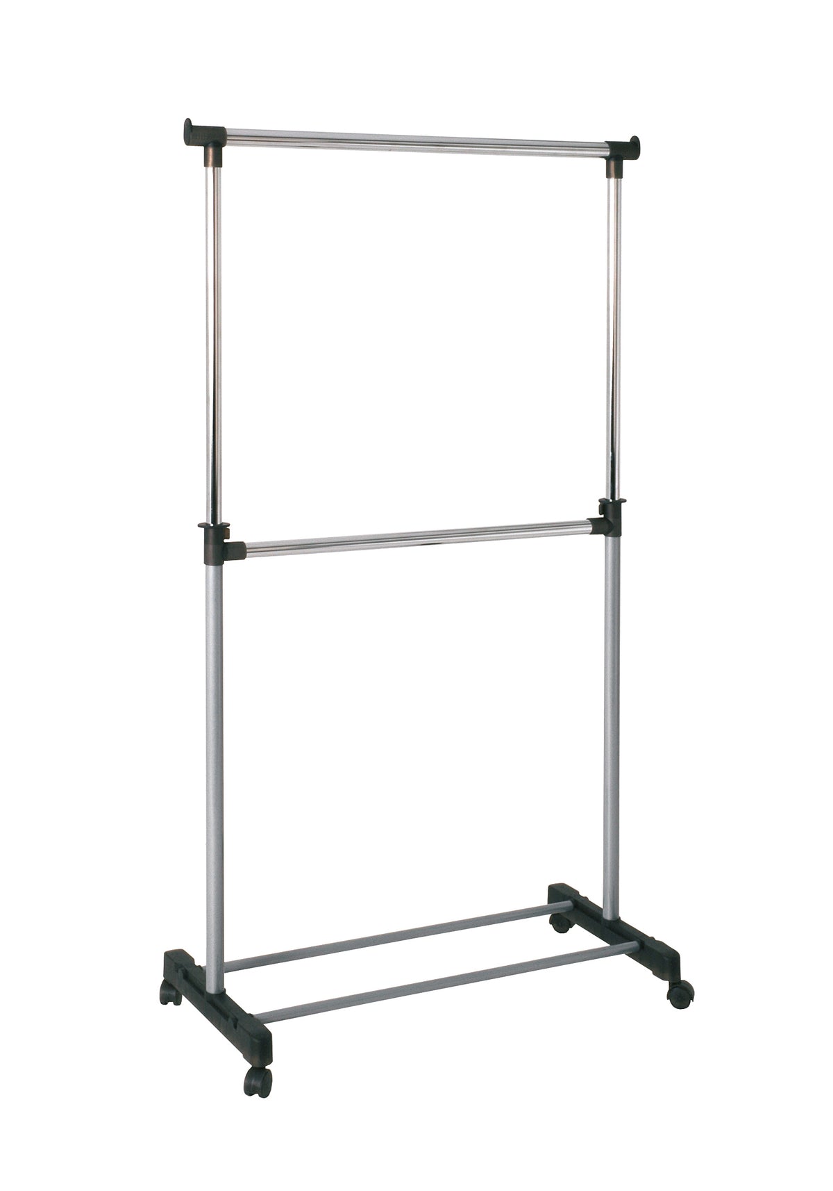 HAKU Möbel Rollgarderobe aus Metall höhenverstellbar in Grau