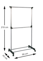 HAKU Möbel Rollgarderobe aus Metall höhenverstellbar in Grau