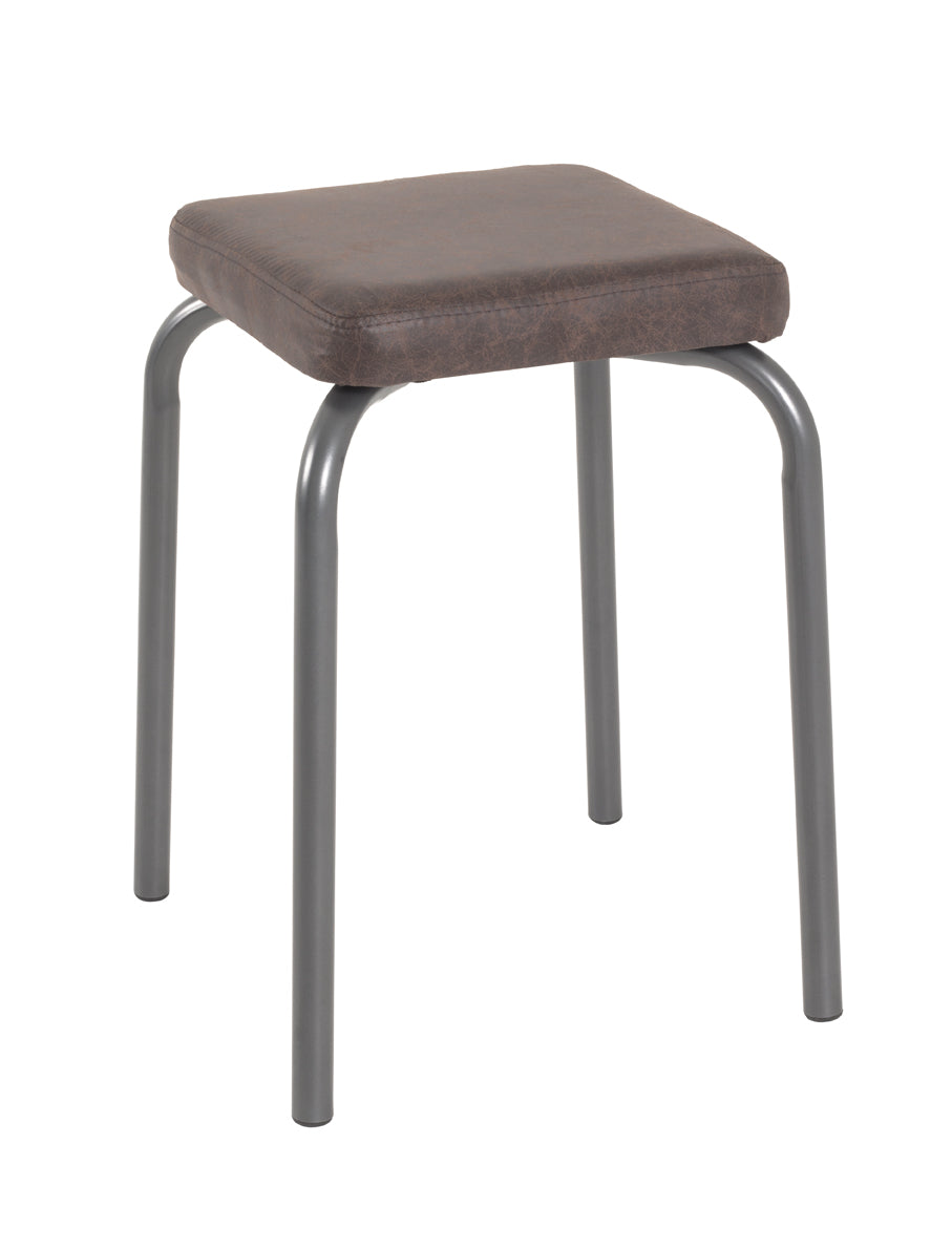 HAKU Möbel Stapelhocker aus Textil gepolstert 34 x 34 x 49 cm in Braun, Gunmetal