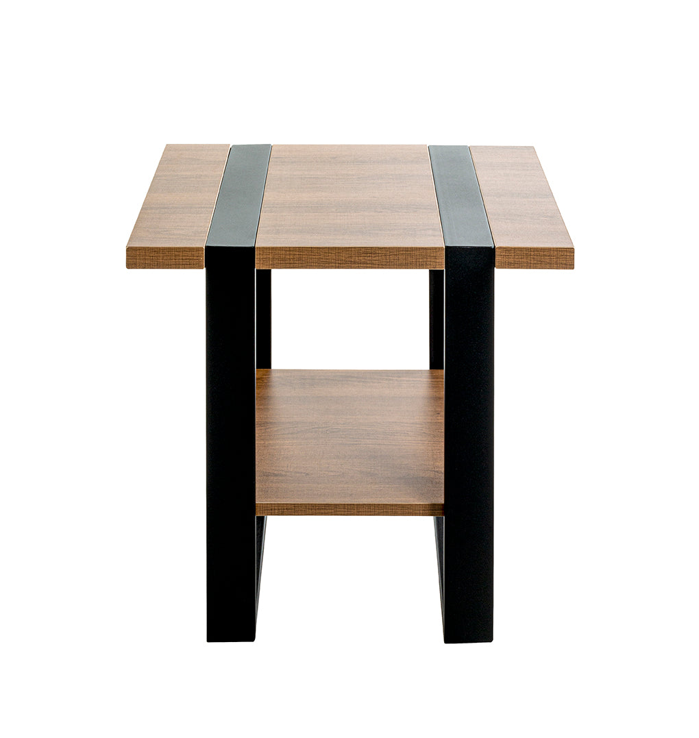 HAKU Möbel Beistelltisch aus Holzwerkstoff kratzbeständig in Braun 45 x 45 x 45 cm in Eiche, Schwarz