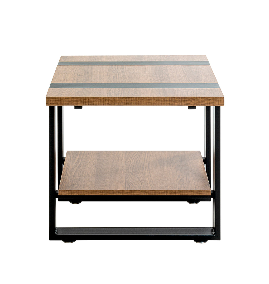 HAKU Möbel Beistelltisch aus Holzwerkstoff kratzbeständig in Braun 45 x 45 x 45 cm in Eiche, Schwarz