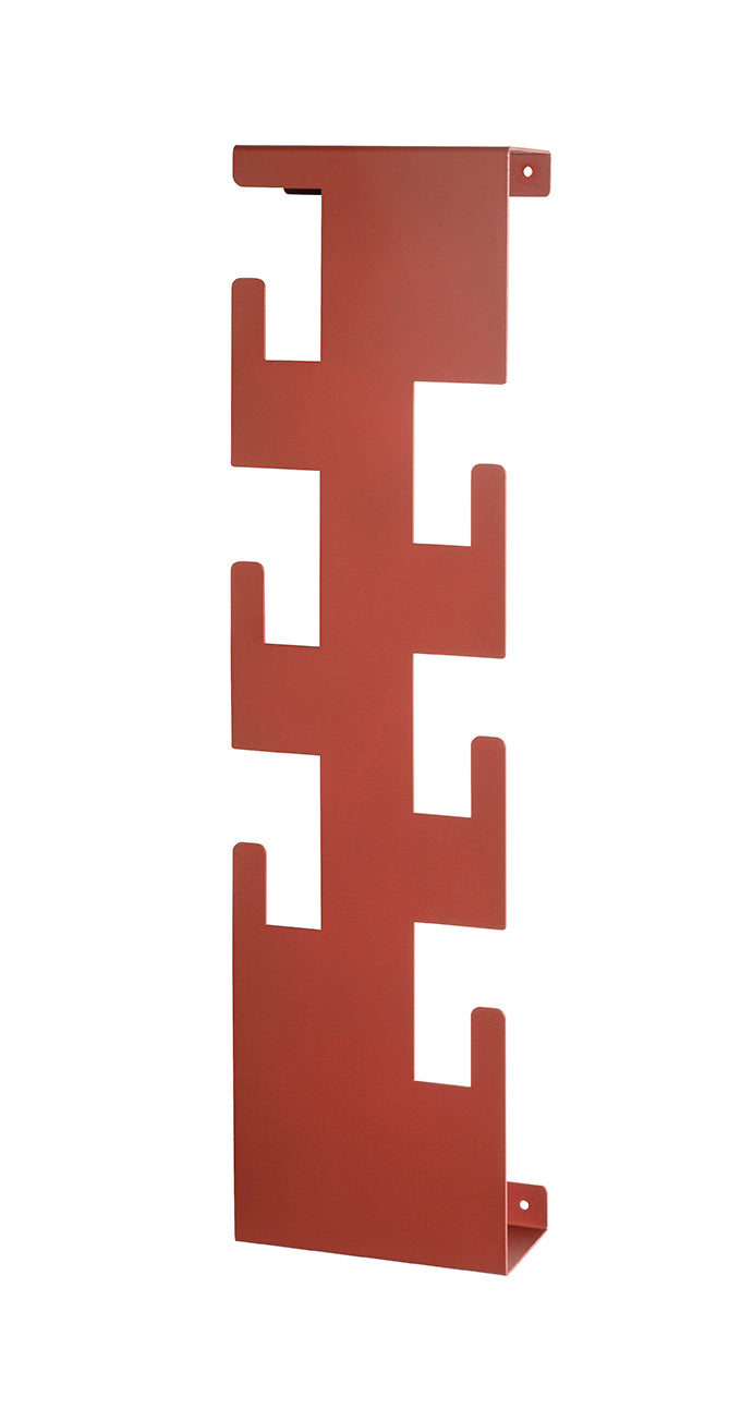 HAKU Möbel Wandgarderobe aus Metall 15 x 8 x 60 cm in Rot (Korallenrot)
